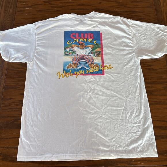 Vintage Camel Cigarettes Club Camel Member T Shirt Wish You Were Here NOS XL - Picture 2 of 10